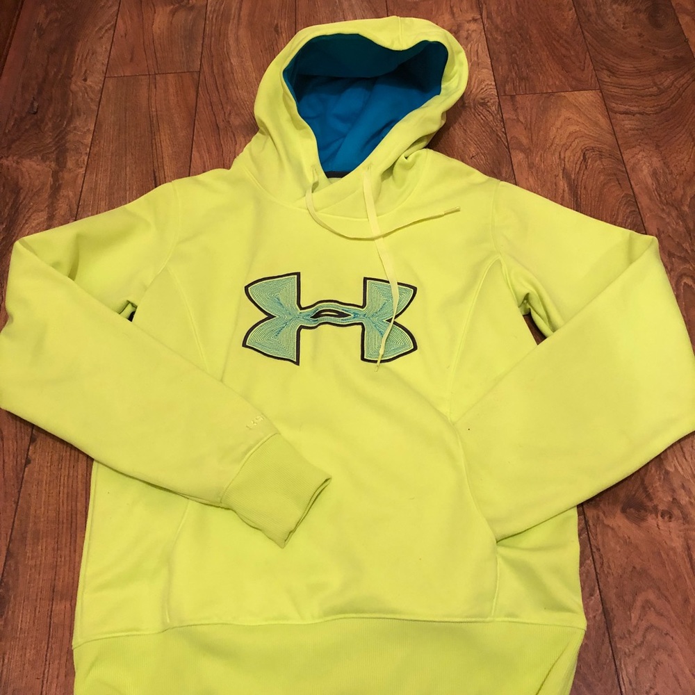 Under Armour Neon yellow hoodie Size M
